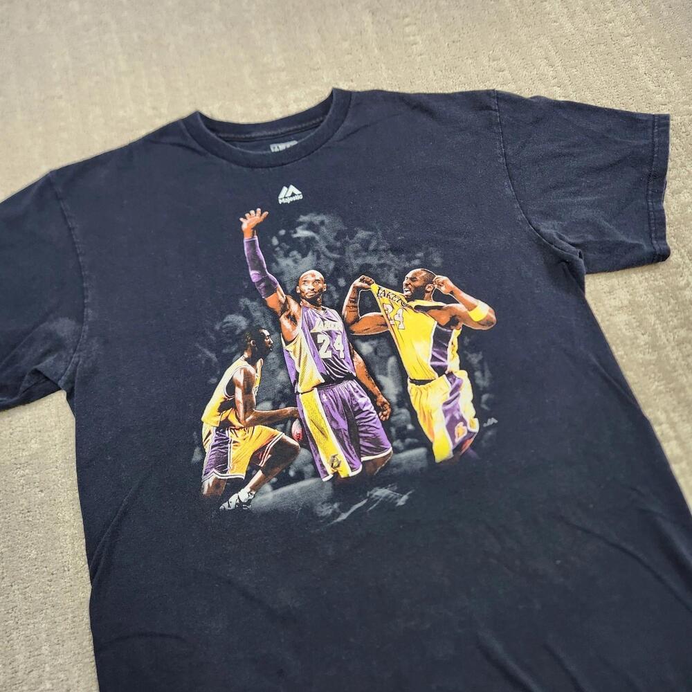 Y2K Kobe Bryant Shirt Men Large Black Majestic Lakers Nba Basketball Rap Tee